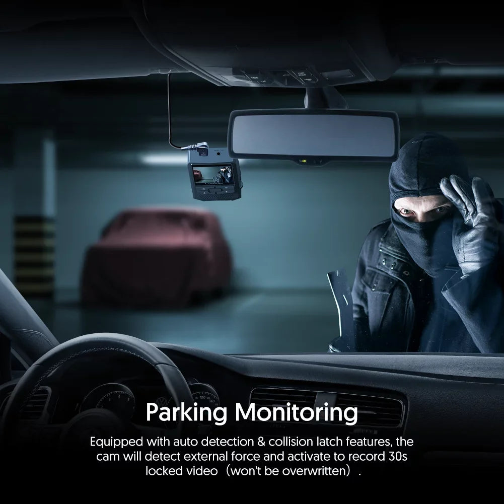 with Rotation Vision, Loop Car Monitoring,G-Sensor,WDR,Night CR600 1080P Recording, Detection, Parking in Dual Crosstour Motion Screen Front Camera and Dash FHD Cam Rear Mini