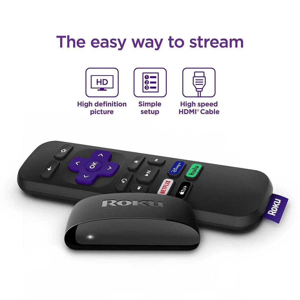 Player Express Simple High Remote Streaming Cable Media and Speed HDMI Roku with HD
