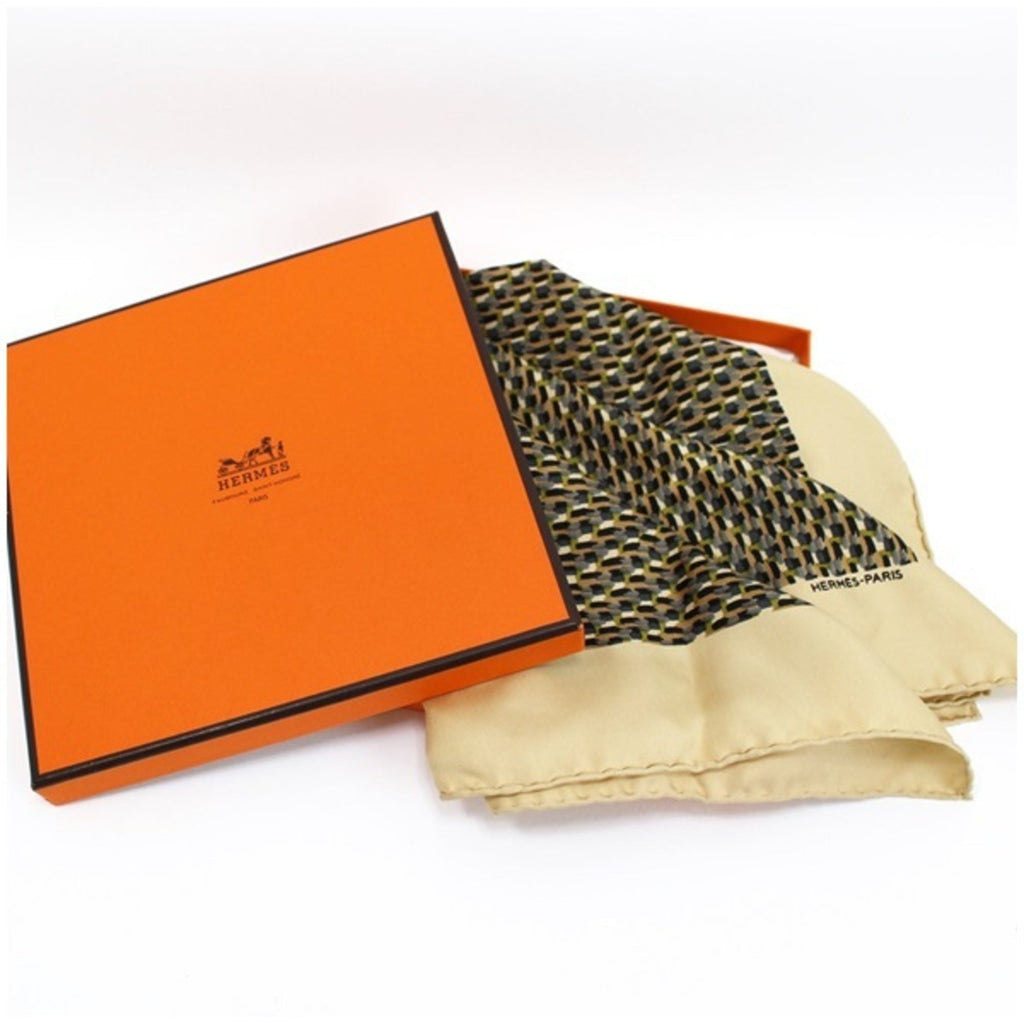 Beige Pre-Owned 45 (Good) Muffler Carre HERMES Women's Scarf Gaurosh Hermes