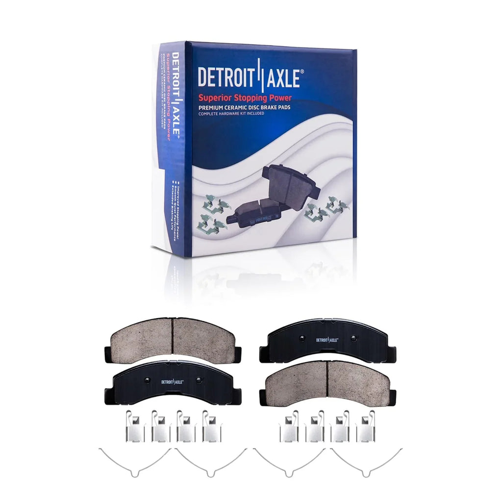 Detroit Axle - Front Brake Kit For 4Wd 1999-2004 Ford F-250 F-350 Super Duty Excursion Replacement 1999 2000 2001 2002 2003 2004 Drilled & Slotted Brake Rotors Ceramic Brakes Pads : 13.03" Inch Rotors