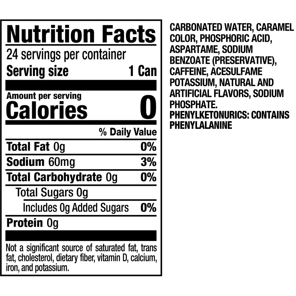 oz, Pop, Pack Cans 24 Sugar 12 Zero Pepper Dr Soda fl