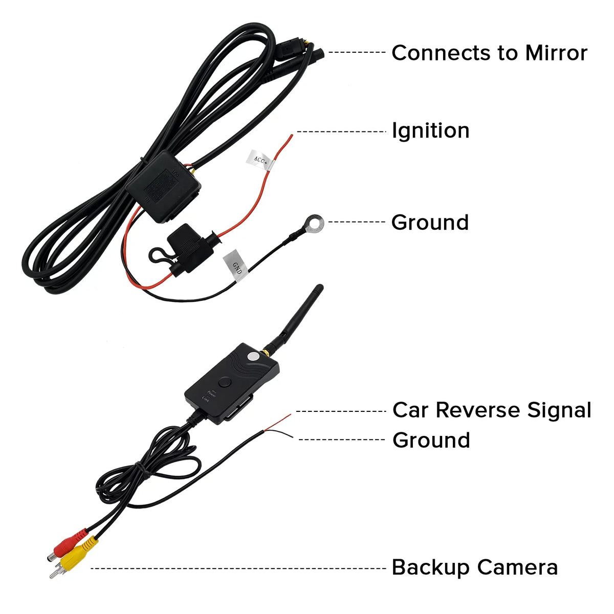 170° OEM Master Cars LCD for 4.3” Screen, Transmitter Tailgaters View with Wireless Mirror & Camera - Kit Rear Waterproof Backup Universal All Fit LED