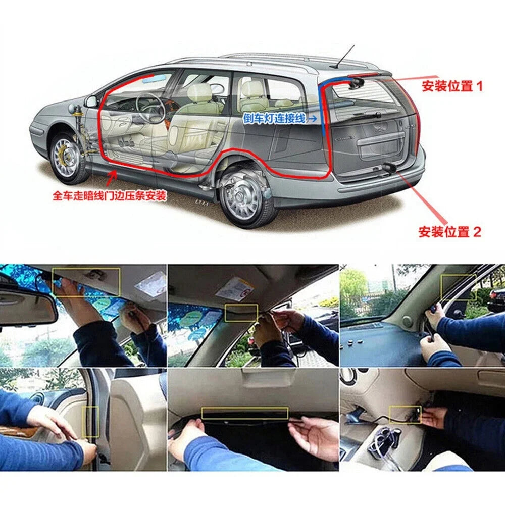 Lens Front Onemayship DVR Camera HD Car Cam Recorder 1080P Night Vision Dash 4" & Rear Dual