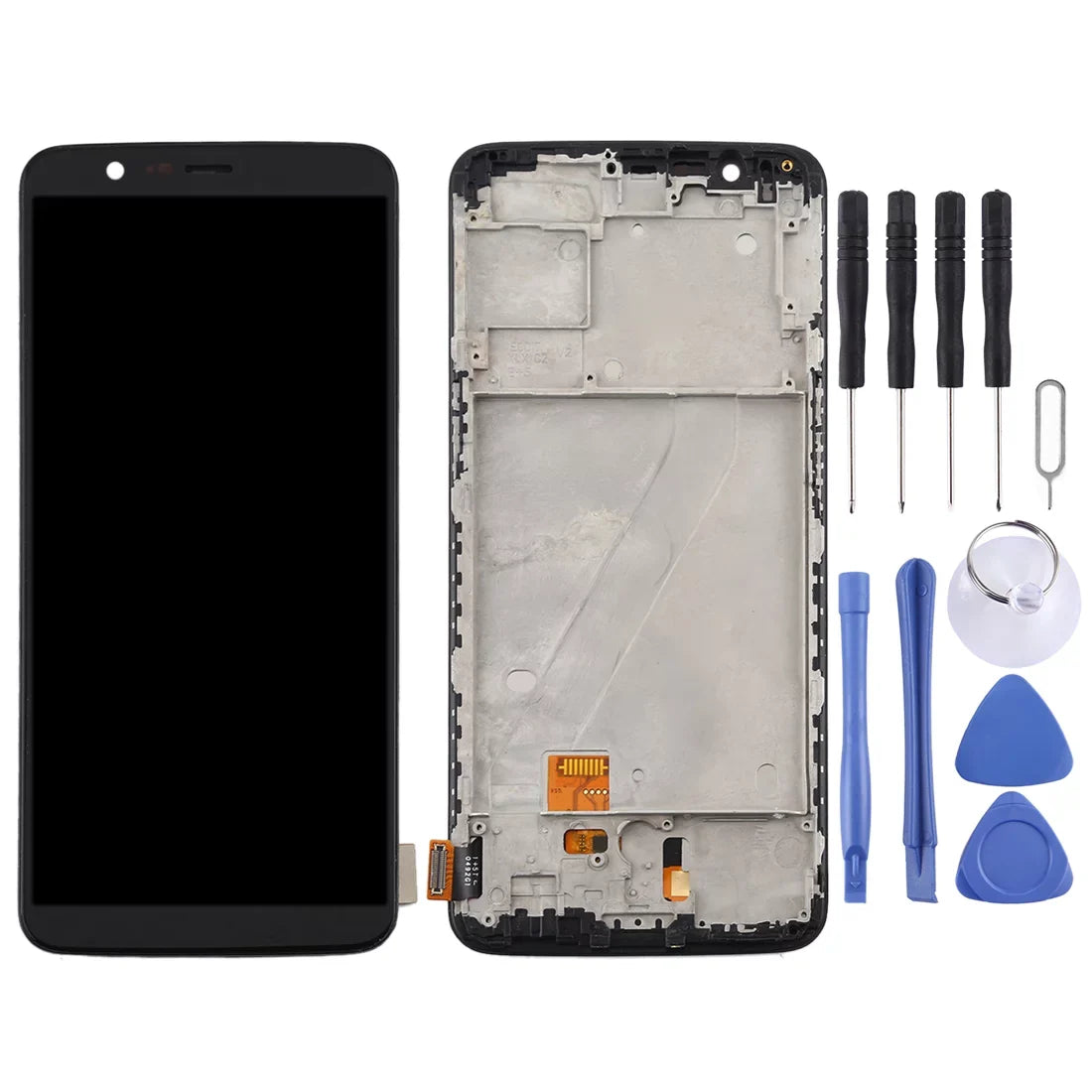 Repair Frame Full fabric Assembly Parts 5T LCD and Screen Cellphone OnePlus with (Black) Digitizer A5010 For TFT