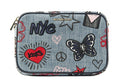 Embroidered Denim Ginny Kors Michael Crossbody Medium Bag New