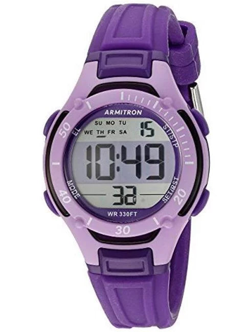 Analog Case Watch Ladies Display Bezel And Digital Castle BS-45-7062PUR Resin Purple