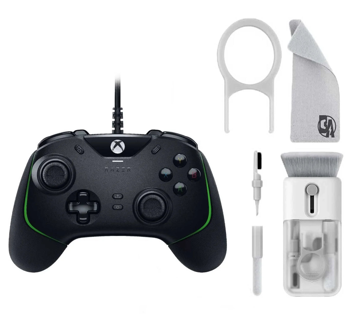 Razer - Wolverine V2 Wired Gaming Controller For Xbox Series X|S, Xbox One, Pc With Remappable Front-Facing Buttons - Black With Cleaning Electric Kit Bolt Axtion Bundle Like New