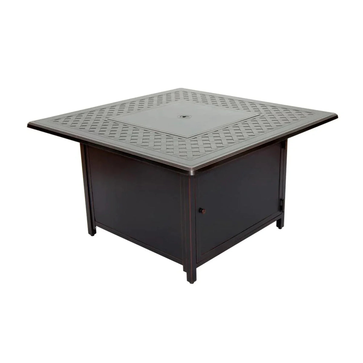 Gray Topaz Aluminum Fire Heron Alfresco Chat Home Gas Table in 42" Square Pit