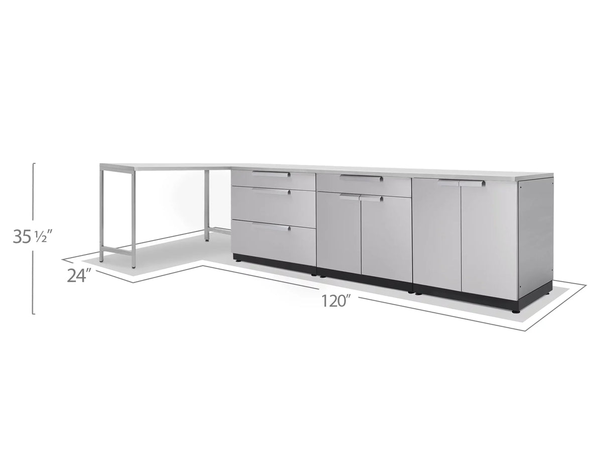 Cabinet 5 Steel in Stainless Countertops with exterior Set Piece Kitchen