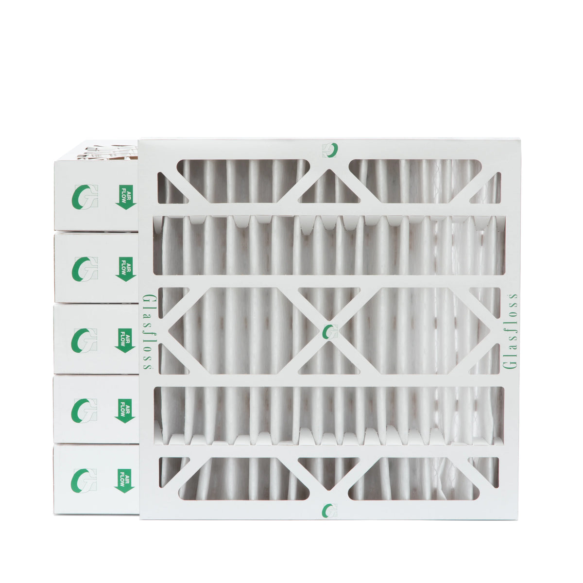 6 Pack Of 20X20X4 Merv 13 Pleated 4" Inch Air Filters By Glasfloss. Actual Size: 19-1/2 X 19-1/2 X 3-3/4