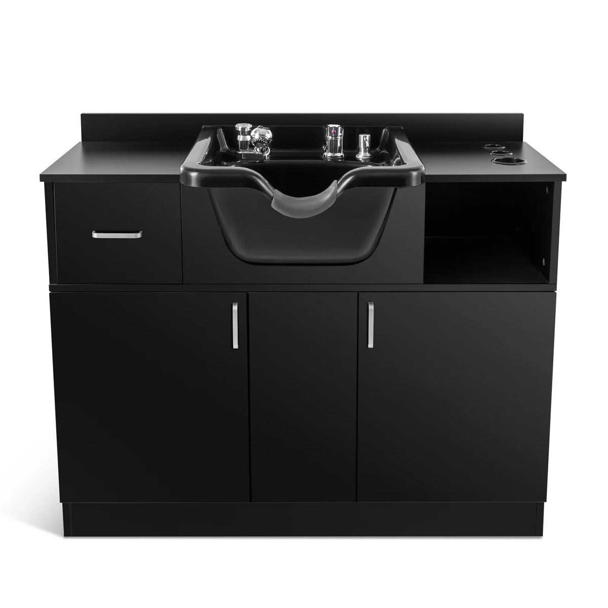 Station Sink with Artist Holes,P hand Shampoo Trap,Drawer(Black) Hair Beauty USB,Hair Salon Backwash Dryer