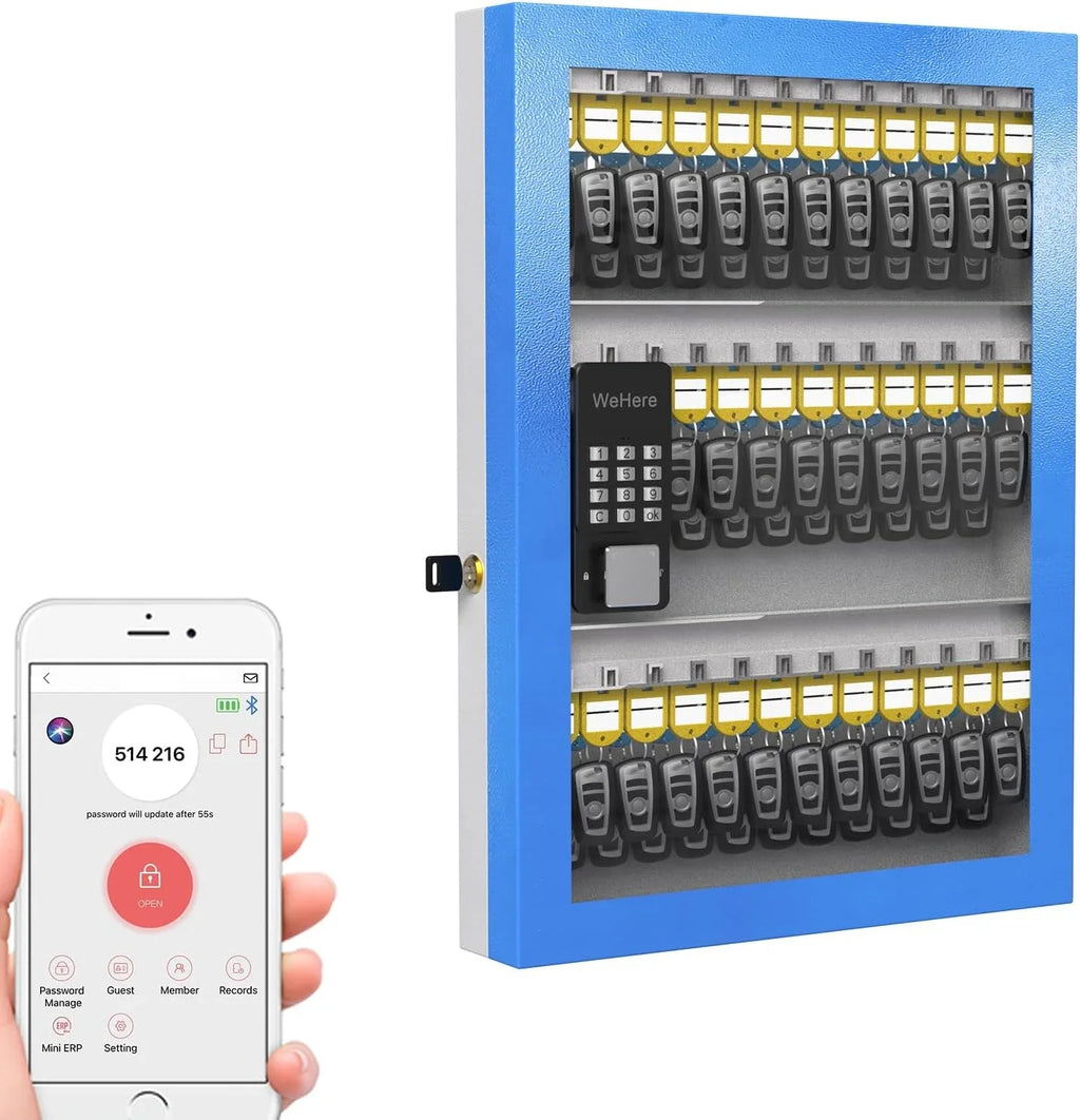Key Lockbox, Share Key Box Storage Mount, 96 for Car Smart Security Lock Plus, Dealership，， Bluetooth/Fixed OTP Cabinet Wall APP Code Half-Remote