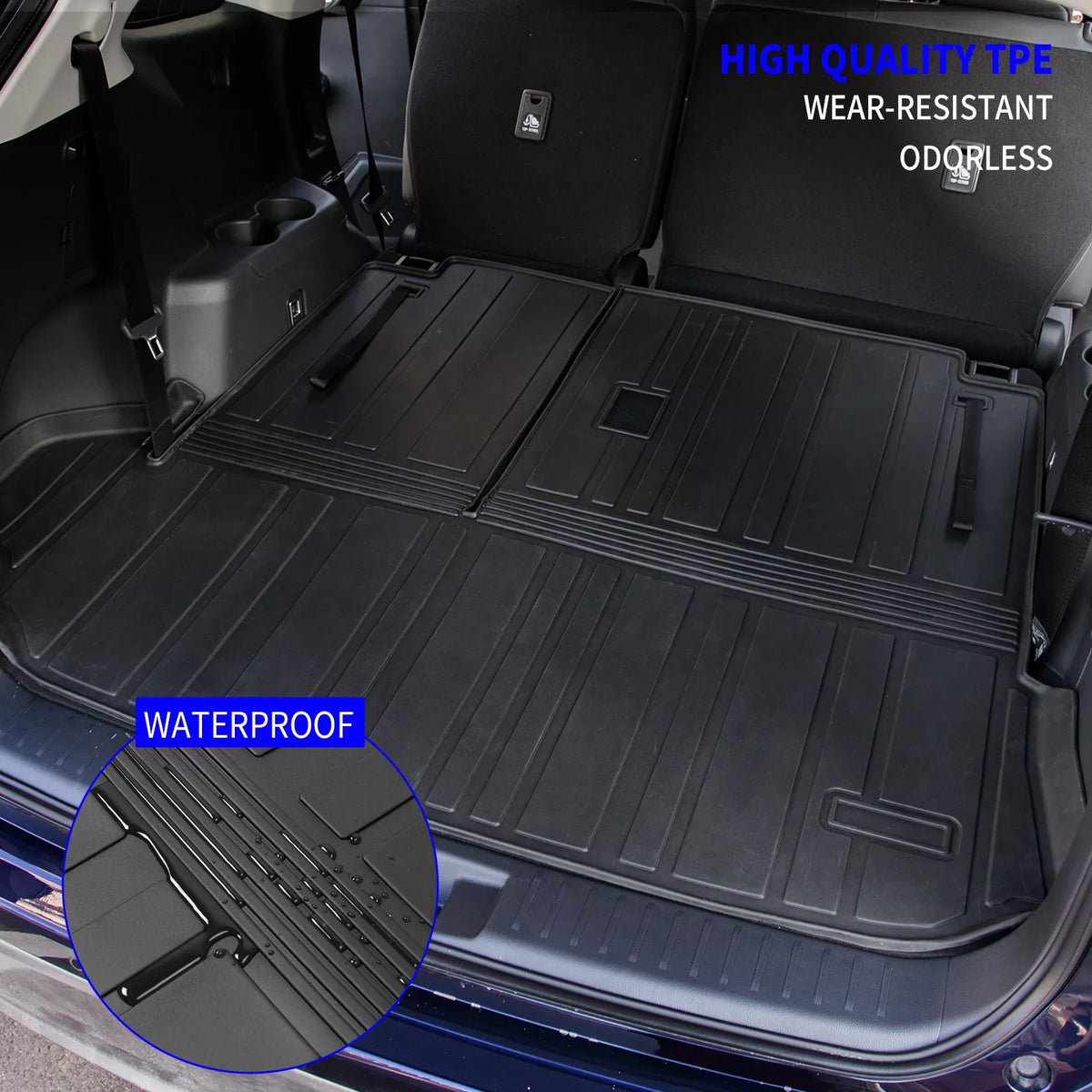 Cargo Protector Trunk Seats Seat Mat TPE with Mat Trunk Cover (2020-2023, Highlander Mat) 2022 Liner Compatible Mat 2020-2024 Highlander with 7 Accessories Back Backrest Cargo