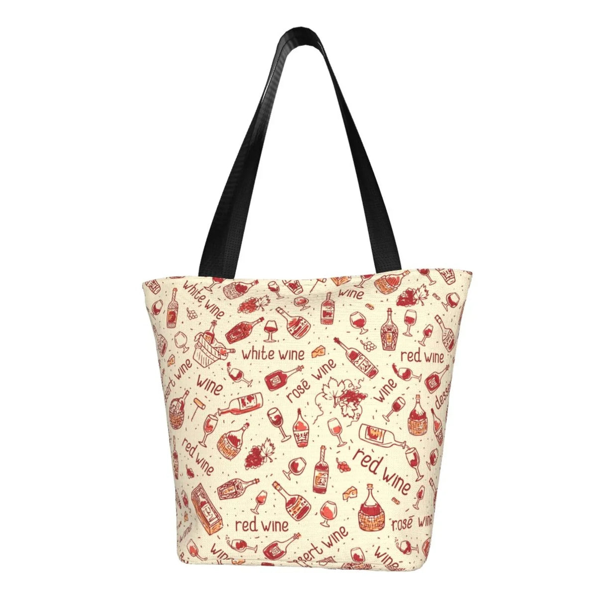 Shopping Bag,Shoulder Large Bag Capacity Lukts Red Handbags Women'S Wine Hobos Tote Bag