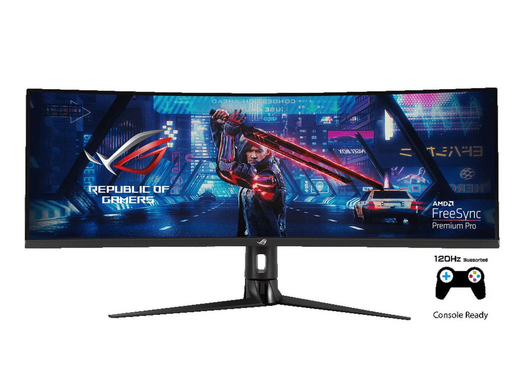 Rog Strix Xg49Vq Super Ultra-Wide Hdr Gaming Monitor — 49-Inch 32:9 (3840 X 1080), 144Hz, Freesync™ 2 Hdr, Displayhdr™ 400, Dci-P3: 90%, Shadow Boost