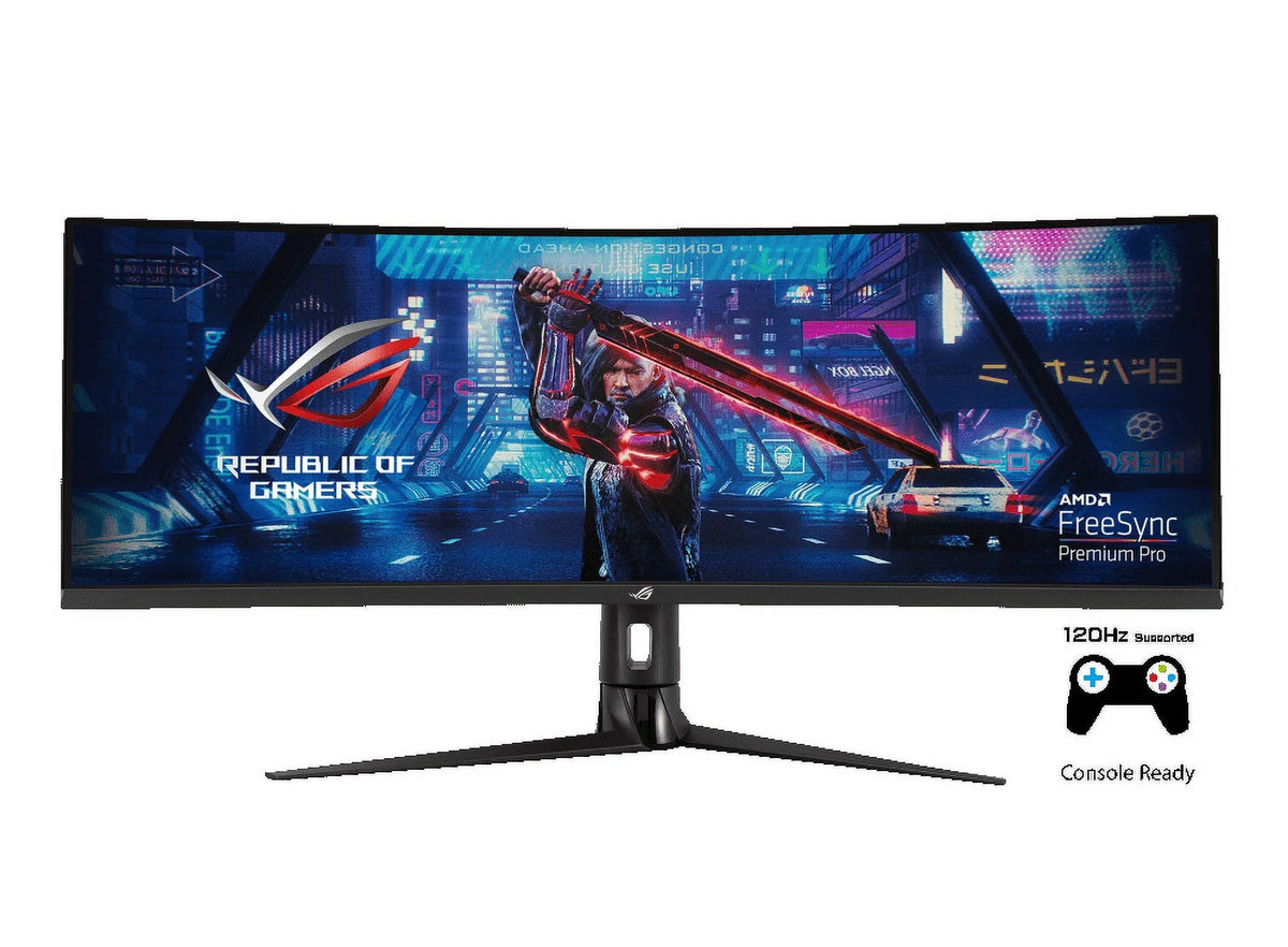 Rog Strix Xg49Vq Super Ultra-Wide Hdr Gaming Monitor — 49-Inch 32:9 (3840 X 1080), 144Hz, Freesync™ 2 Hdr, Displayhdr™ 400, Dci-P3: 90%, Shadow Boost