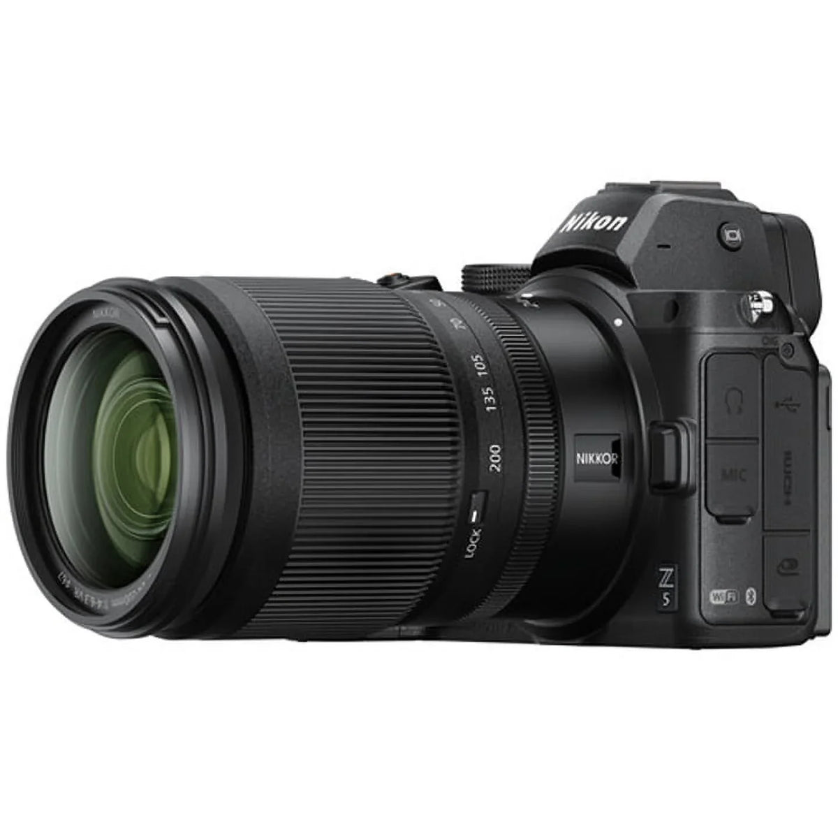 (30pc + + Tripod 3 Filter + Nikon Mirrorless 128GB Memory Bundle) More + Camera + VR Piece 24-200mm f/4-6.3 Z Case Lens Z5 w/NIKKOR Kit
