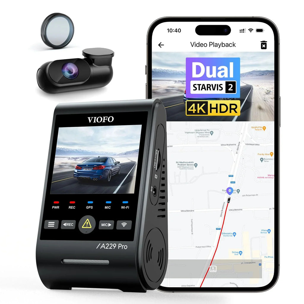 Viofo A229 Pro 2Ch Dashcam With Gps, Dual Starvis 2 Imx678 Imx675 4K+2K Front & Rear Car Camera 2 Lb