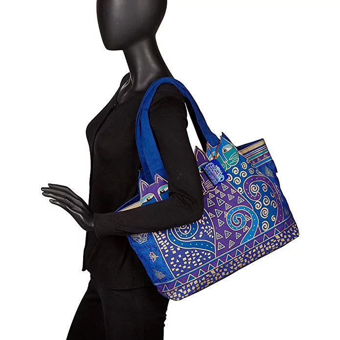 Tote Large Indigo Shoulder Cats Burch Laurel Cats) Cutout (Indigo