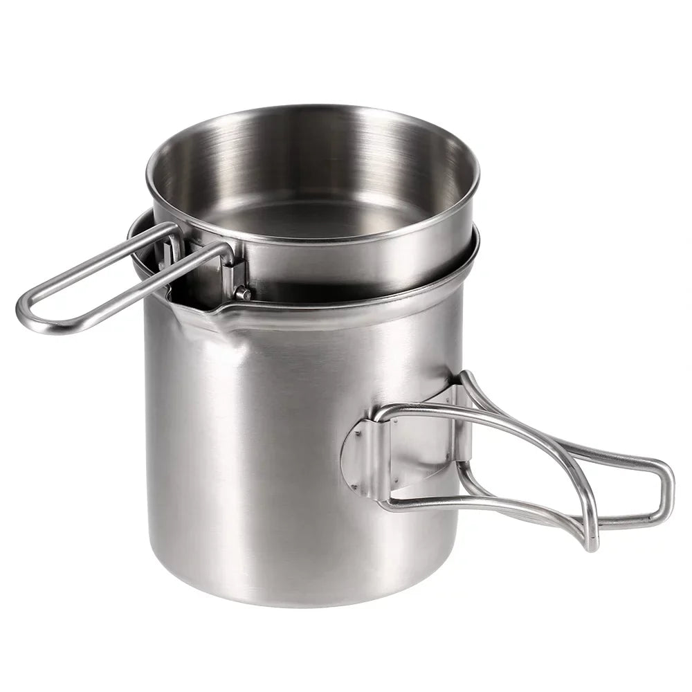 Stove Cooking Hiking Camping Set Wood Fishing Backpacking Stove and Pot Portable for Combo Arealer Burning