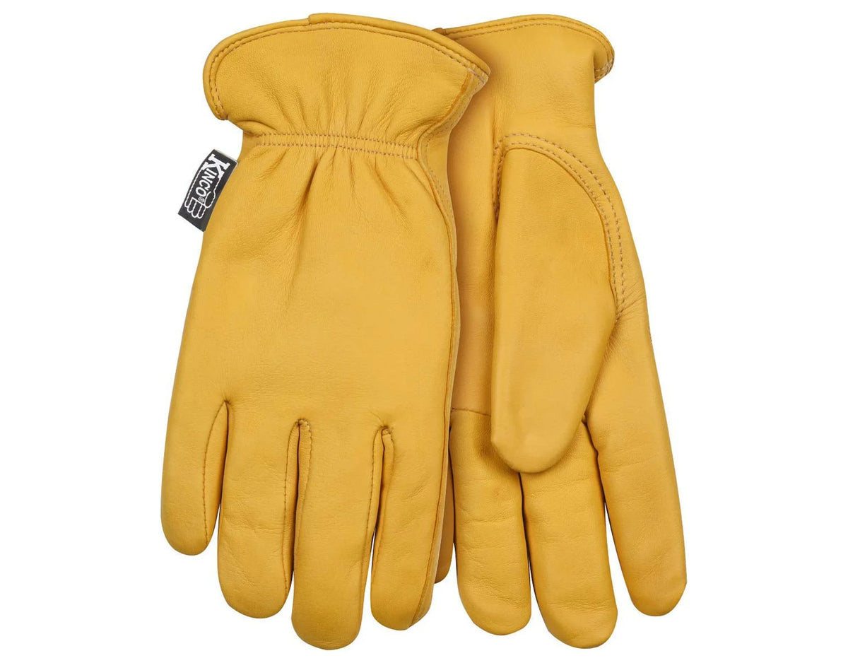 Heat Elastic 90HKW-S Lined Keep Deerskin Lining, Gloves, Back, Golden Grain Shirred Small, Kinco Women's Double