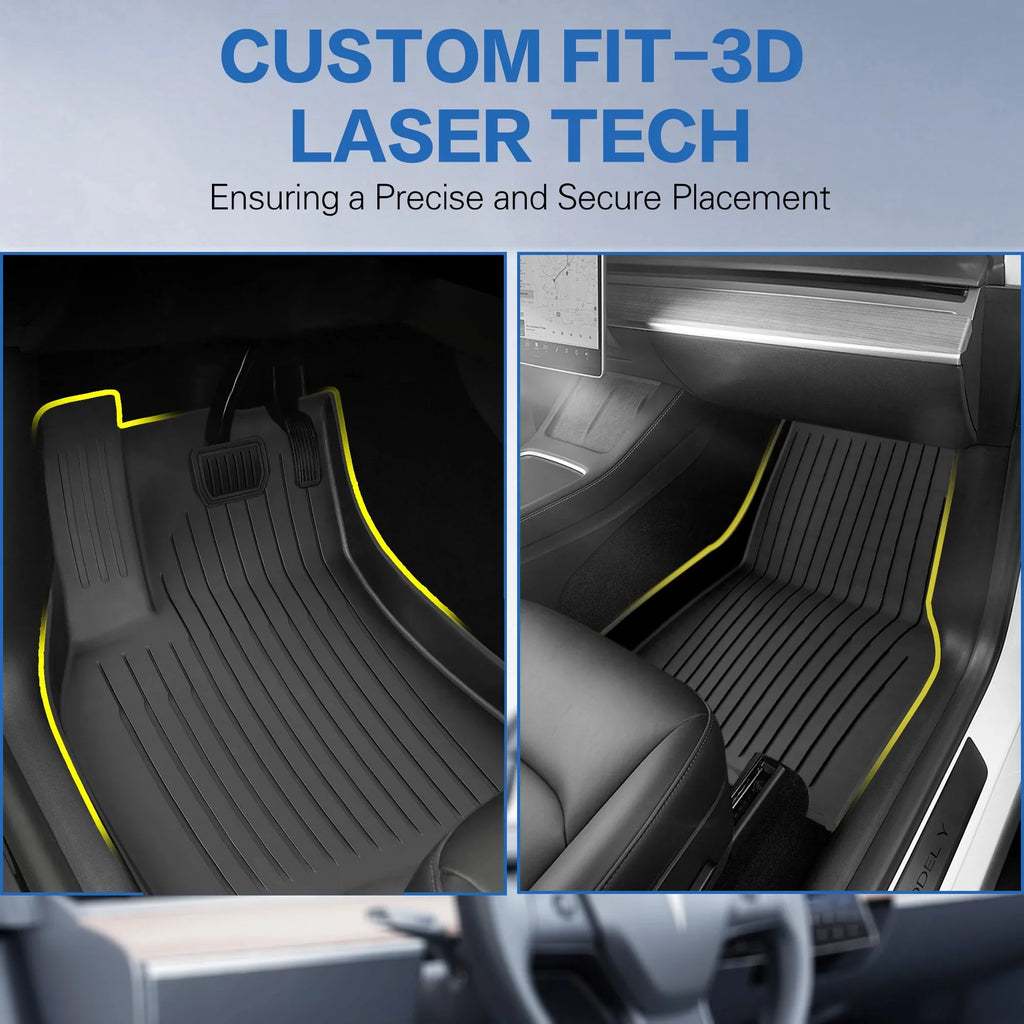 Mats Set 5-Seater, Front Rear 2021-2023 Anti-Slip Floor for All Set Waterproof for 2024, Accessories, of climate Trunk Mats Tesla & Fit 6 Custom Y Tesla WEIZE Mats TPE Liners Cargo Model