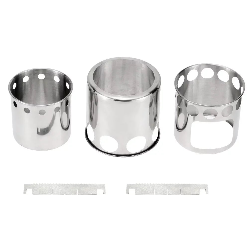 Stove Cooking Hiking Camping Set Wood Fishing Backpacking Stove and Pot Portable for Combo Arealer Burning