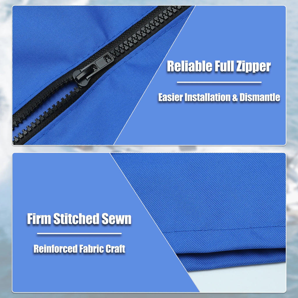 Boat Bimini Top Storage Boot With Illuminator Hole 600D Polyester Canvas Cerulean 91"-96" W For 3 Bow 4 Bow