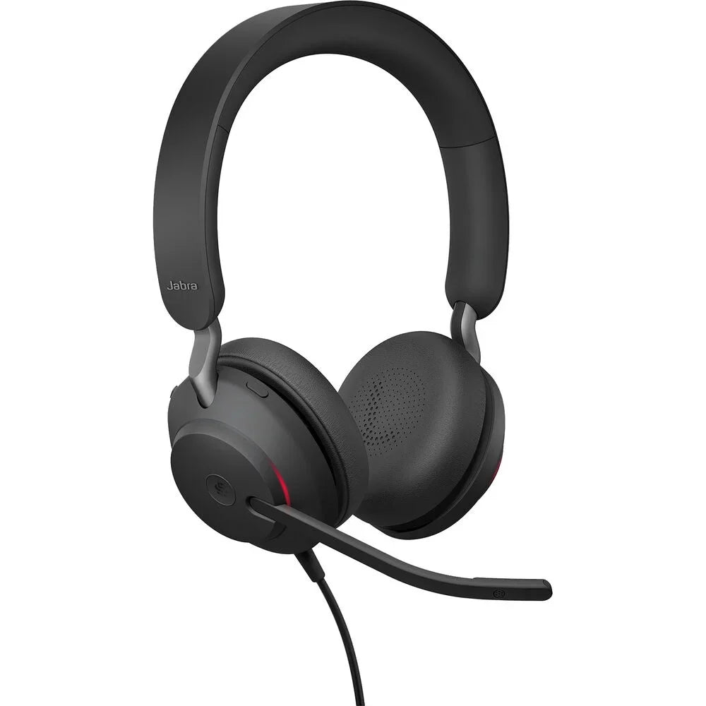 Headphones, Music, Jabra Wired (Open 40 - Box) Headset USB-C Noise UC Cancelling All-Day for Passive and Headphones, Evolve2 Calls Stereo, Comfort, UC-Optimized Enhanced Telework USB-C, with - Black