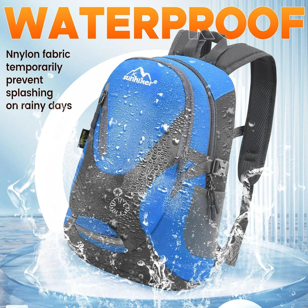 Sunhiker Cycling Hiking Backpack Water Resistant Travel Backpack Lightweight Small Daypack M0714 Small Azure