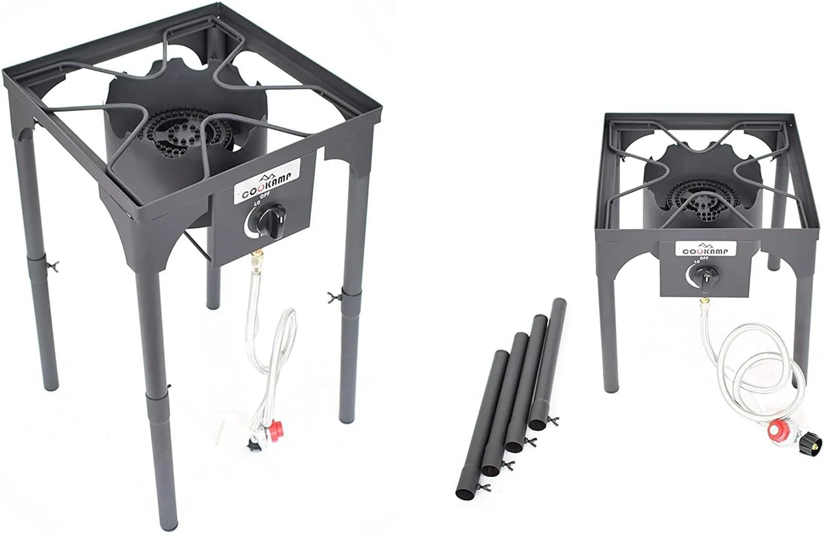 Regulator Steel Banjo Adjustable (1-Burner) exterior Stove PSI Height. 0-20 Hose Camp with and Braided Adjustable High Pressure