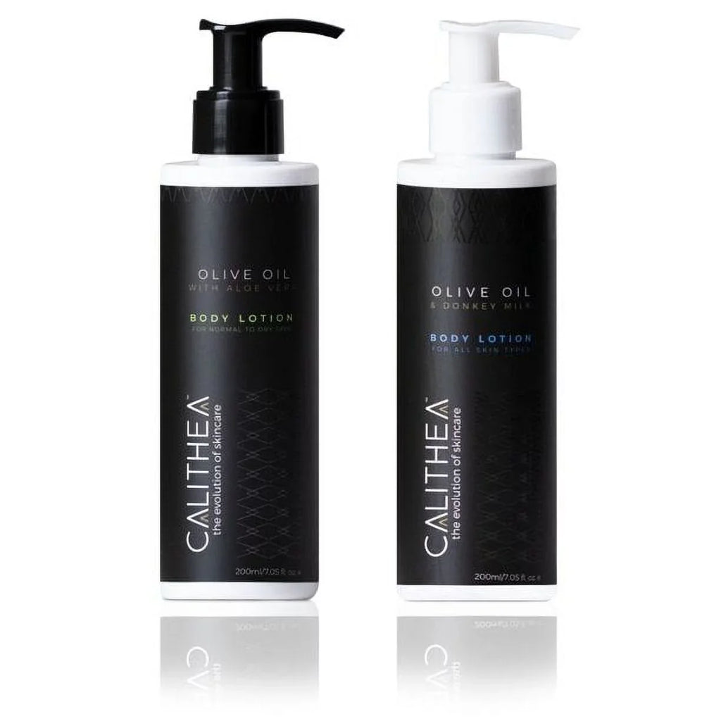 Organic Milk Natural Vera Lotion Duo: Lotion Donkey Aloe Oil & Olive Calithea Lotion Body