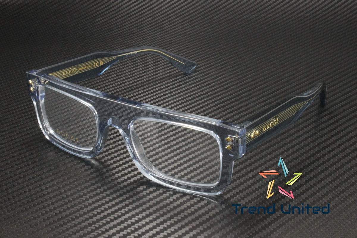 Rectangular 52mm Squared Blue Men's Light GG1085O 004 Lens Eyeglasses Demo