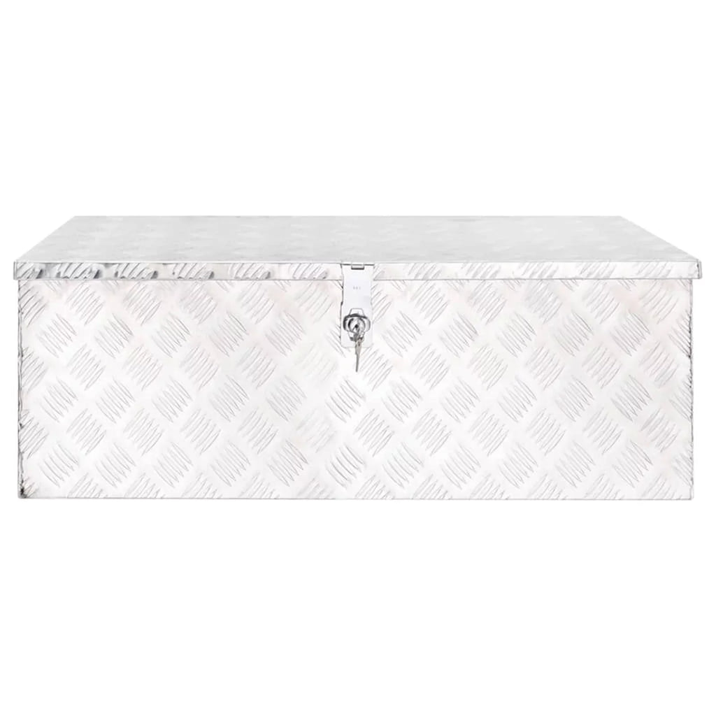 Box W x Storage x Vehicle, Organizer Lockable Toolbox H) Silver (L 13.2 Aluminum moobody Box Trip x 18.5 Tool Underbody Case for 35.4 Inches x Camping Truck Trailer Garage,