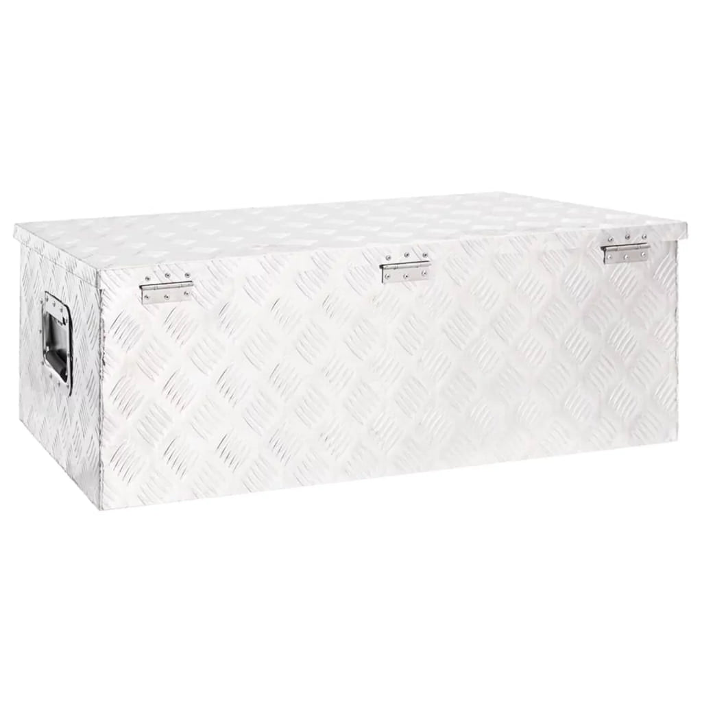 Box W x Storage x Vehicle, Organizer Lockable Toolbox H) Silver (L 13.2 Aluminum moobody Box Trip x 18.5 Tool Underbody Case for 35.4 Inches x Camping Truck Trailer Garage,