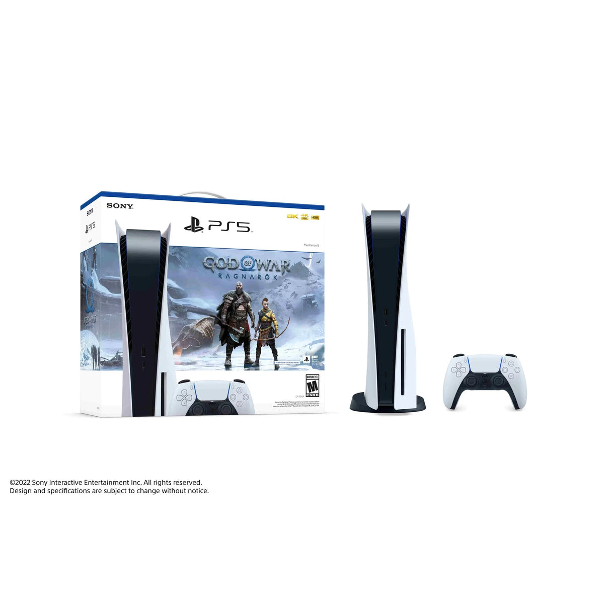 2022 Newest Playstation_Ps5 Gaming Console Disc Version Bundle With God Of War Ragnark / Silicone Controller Cover Skin