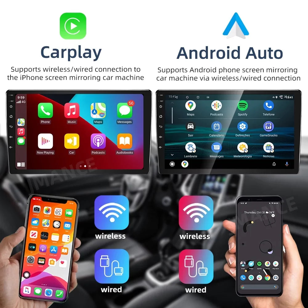 GPS 9 Link For Inch Android CarPlay Car Radio, Roinvou Stereo WiFi with Car Screen Mirror Sienna 2011-2014 Bluetooth Touch Radio 2+32G Support Android Auto Wireless