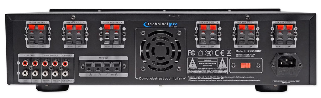 Zone, Receiver+12) 6) Speakers+EQ 6000w Technical Pro Home Bluetooth 8" Theater