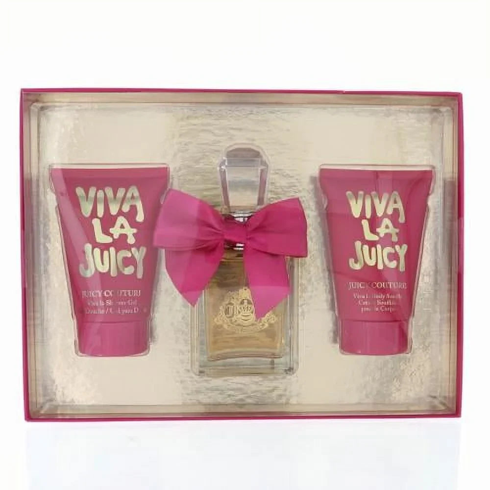 Women + Body Juicy EDT oz Gel Couture Set Juicy 3.4 for Viva Gift by + Lotion 3pc La Shower