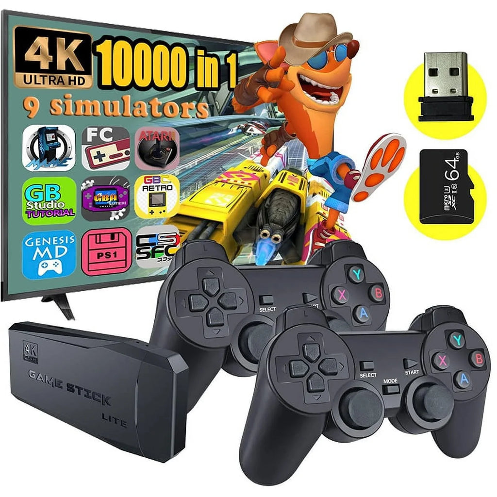 Gaming Retro Game 20000 Double 4K PS1/GBA/MD Family 64G Video 2.4G Consoles Wireless Microea For Controller Classic Gamepads TV Games