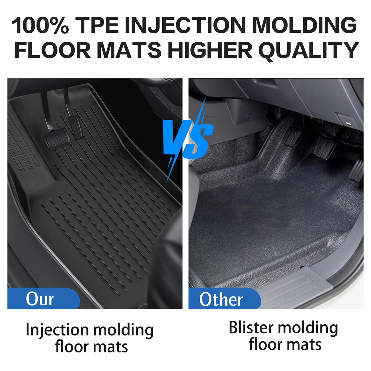 Mats Set 5-Seater, Front Rear 2021-2023 Anti-Slip Floor for All Set Waterproof for 2024, Accessories, of climate Trunk Mats Tesla & Fit 6 Custom Y Tesla WEIZE Mats TPE Liners Cargo Model