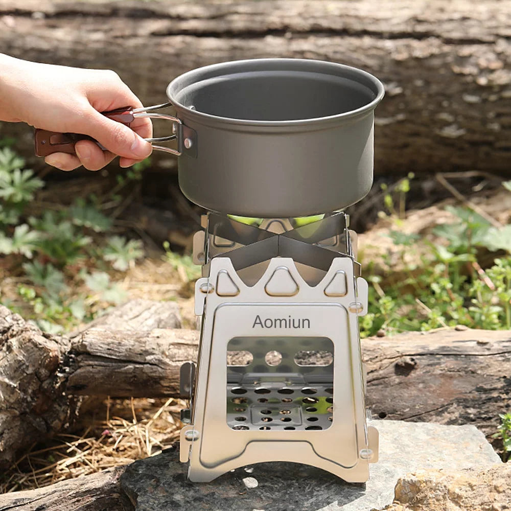 Aomiun Compact Folding Wood For Outdoor Camping Cooking Picnic