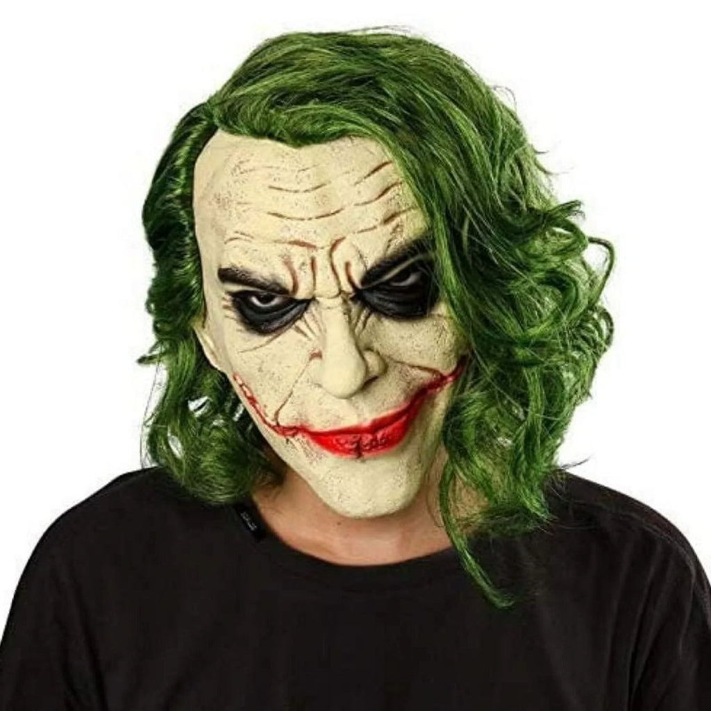 Adult Joker Vinyl Masks Mask Full with Green Hair Accessory Lelaffet Head