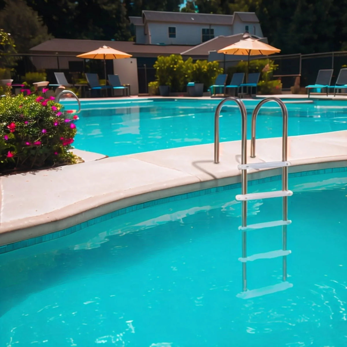 Steps, In-Ground Pool XtremepouwerUS Pool Steel Step Swimming Ladder Stainless 5-Step