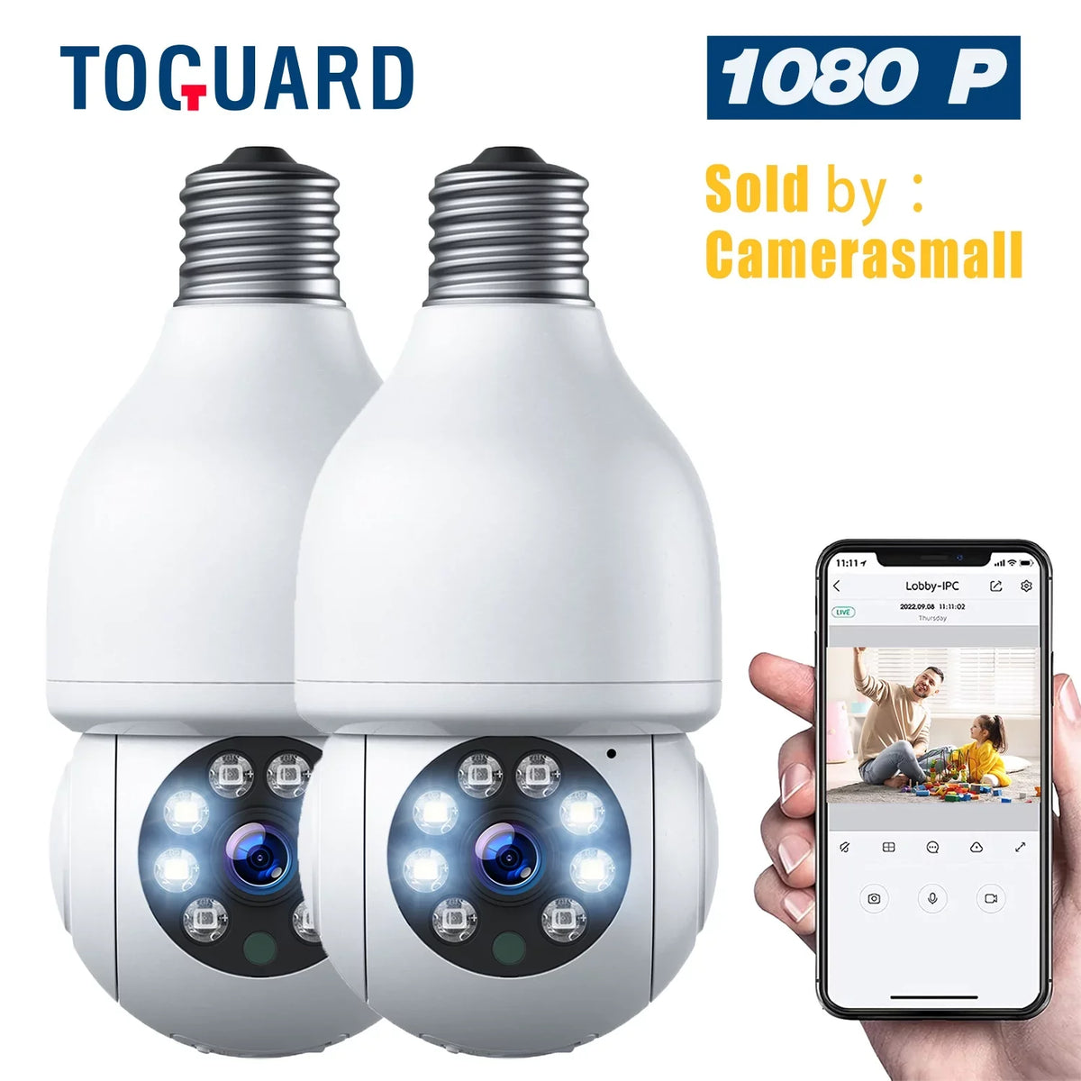 2 Light PACKS WiFi Wireless Security Camera Bulb SC16 Toguard Surveillance Dome exterior Camera