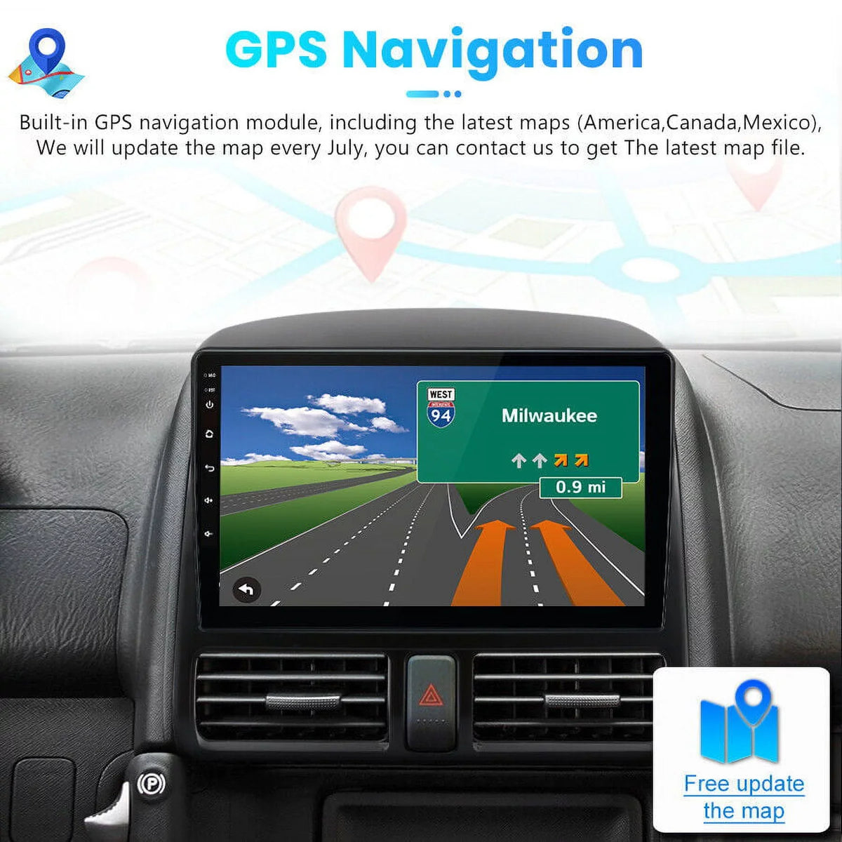 AWESAFE GPS Wireless 2005 Bluetooth CRV Inch 2004 FM 9 Link Radio Mirror Screen Stereo 2001 Navigator 2003 WiFi Touch with Auto 2006,2+32GB Android Honda Carplay Radio Car for 2002