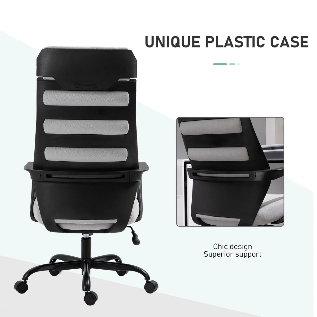 Vinsetto 26.75 In Executive Chair With Swivel & Adjustable Height, 275 Lb. Capacity, Grey
