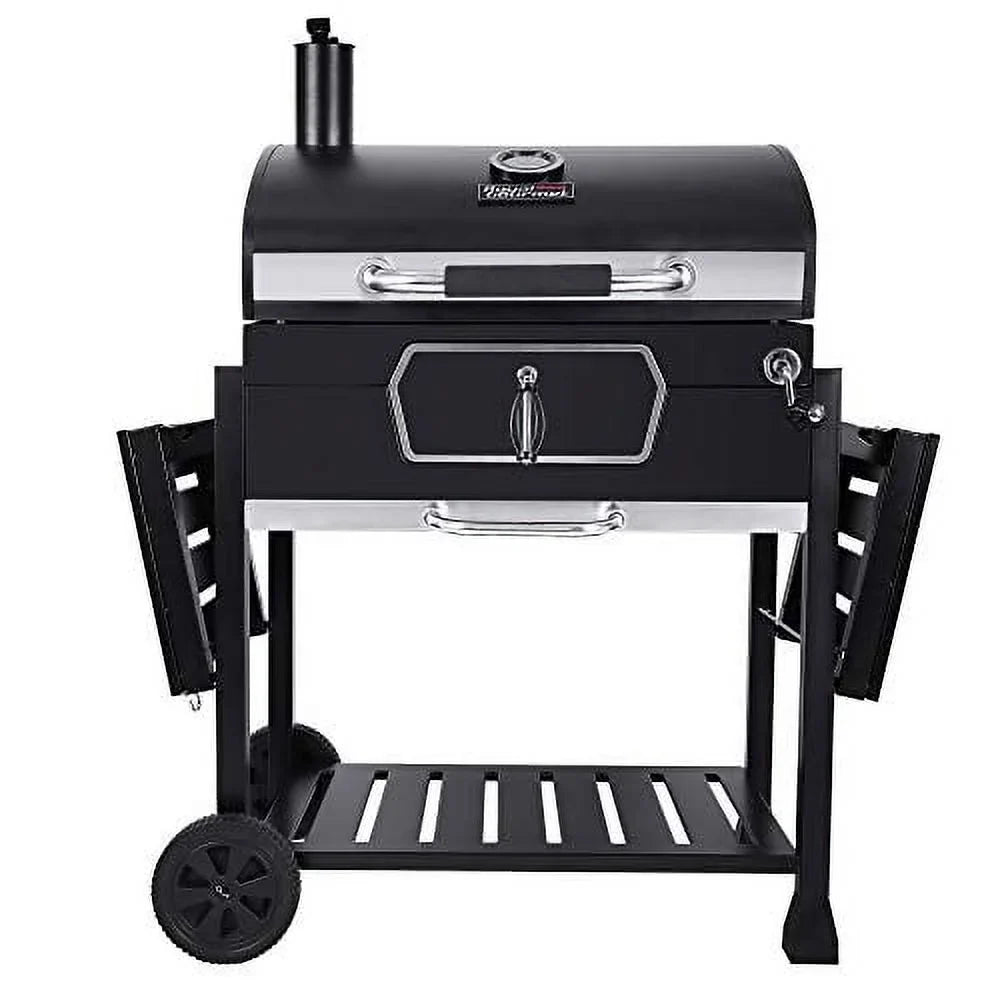 Large Deluxe 30-Inch Gourmet Picnic Camping Cooking, Patio BBQ Backyard Smoker Grill, Charcoal Royal CD2030AN Black,