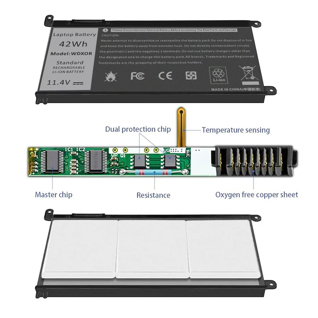 P58F 42Wh WDX0R 5568 For 15-5567 Inspiron WDXOR Battery 14-7460 Dell T2JX4