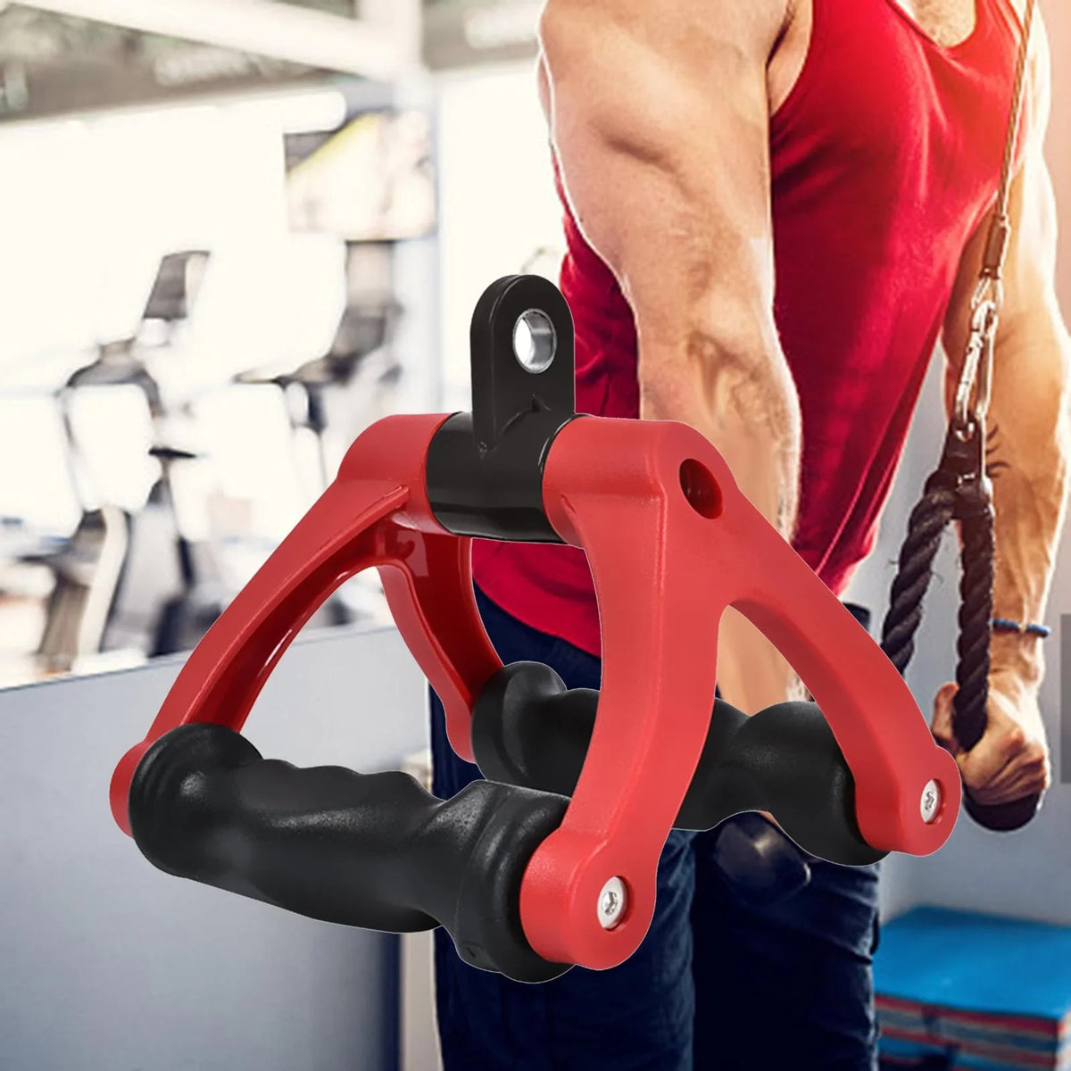 D Row Home Handle 661 Machine Attachment Two Training Fitness, ,Gym Pull Cable ,Back Bar for Red Rowing Down Attachment Tricep Bearing Rope